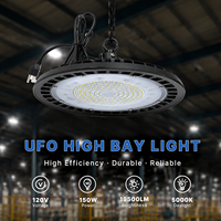 Éclairage LED UFO à économie d'énergie super lumineux 150W 19500LM 120V pour entrepôt, usine, atelier, garantie de 2 ans, IP65, UL, FCC