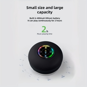 Factory Hot Selling Suction Cup Wireless <b>Speaker</b> <b>Usb</b> Rechargeable Charging Mini Subwoofer Home Bathroom Portable LED <b>Speaker</b> - Product Image 5