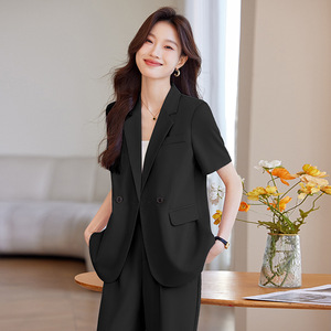 Women's Purple Summer Suit Set Short Sleeve Lightweight Breathable Satin Casual Suit For Office And Daily Wear - Product Image 4