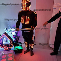 2023 nouvel arrivage costume de robot led lumineux en couleurs robot personnalisé led télécommande costume de robot led