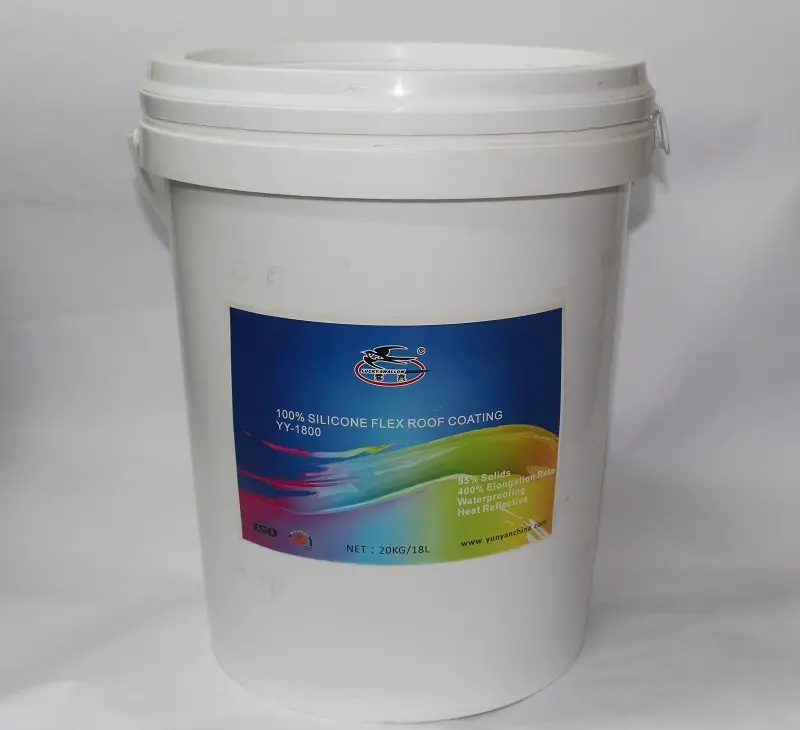100% Silicone 500% Elongation Rate Super Flexible Roof Paint For Waterproofing And Heat Reflective