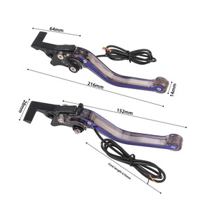 Manillar de motocicleta modificado tipo Bullhorn con luces, puños de freno, frenos de disco/tambor delanteros/traseros, intermitentes y palancas de freno CNC - Product Image 2