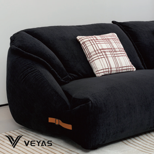 Upholstered Sheep Wool Fabric Reclining <b>Sofa</b> Modern Soft Natural Fiber Offering Warm Breathable Living Room Apartment Sectional - Product Image 5