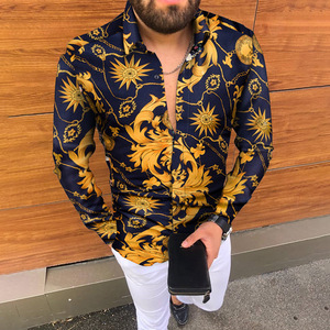 Nouvelle <span class=keywords><strong>Chemise</strong></span> <span class=keywords><strong>Homme</strong></span> Style Punk en Satin de Soie à Impression Numérique, Coupe Ajustée, Manches Longues et Motifs Floraux <span class=keywords><strong>pour</strong></span> Fêtes Décontractées - Product Image 6