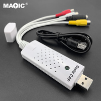 Tarjeta de Captura USB 2.0, Tarjeta de Captura de Audio y Video para TV, DVD, VHS, Adaptador Convertidor de VHS a DVD 3 en 1 para PC, PS3, Xbox para Win 7 8 32