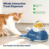 Distributeur interactif de friandises Whale, jouet d'entraînement et de distribution de friandises pour animaux de compagnie, presser pour libérer les friandises pour chats et chiens