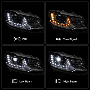 Conjunto de Faros Delanteros LED BK para Volkswagen <span class=keywords><strong>Sharan</strong></span> <span class=keywords><strong>2014</strong></span>, Actualización de Faros Delanteros con Lente de Proyector, Señal de Giro LED - Product Image 4