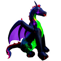 Dragon géant gonflable d'Halloween avec lumières LED Décoration de cour extérieure Spooky Blow up for Lawn