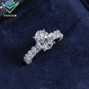 리얼 18K 골드 CVD 랩 다이아몬드 D VVS 타원형 컷 IGI 인증 다이아몬드 반지 여성용 웨딩/기념일 고급 보석 디자인 - Product Image 1