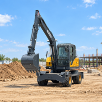 Harga Pabrik Excavator Diesel Beroda Yuchai untuk Pekerjaan Konstruksi Berat, Proyek Jalan, Tugas Penggalian, Daya Gali Tinggi