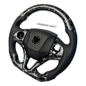 Volante Deportivo de Fibra de Carbono Forjado en Oferta, Empuñadura de Cuero Perforado para <span class=keywords><strong>Honda</strong></span> Fit de Tercera Generación y HRV - Product Image 5