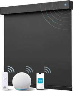 Persianas Enrollables Automáticas Inteligentes Motorizadas con Cadena Inalámbrica TUYA, Persianas Verticales Eléctricas Modernas con Batería, Opacas, Lisas, Negras - Product Image 1