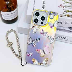 เคสโทรศัพท์ลายผีเสื้อเลเซอร์สำหรับ iPhone 16 15 14 13เคสกันกระแทกสีสำหรับ iPhone 13 14 15Pro ฝาครอบ PC แบบแข็ง - Product Image 3