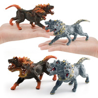 -Simulación mito leyenda Warcraft modelo niños infierno cognitivo perro de tres cabezas monstruo animal adorno juguete