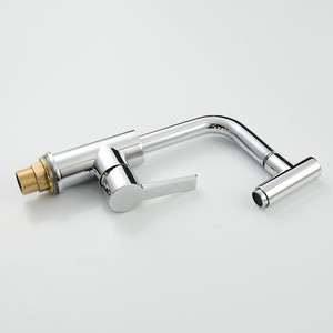 Modern Single Handle Brass Kitchen Faucet 360 Degree Rotate Deck Mounted Ceramic Valve Core <b>Hot</b> And <b>Cold</b> Water - Product Image 1