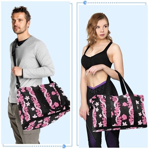 2 in 1 Hawaiian Custom Puakenikeni <b>Lei</b> Pink Wholesale Travel Foldable Bags 32L Lightweight Duffel Large Sport Gym Bag for Travel - Product Image 5