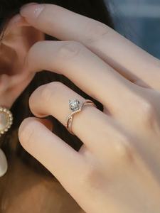 Bague en or blanc 9K 10K 14K 18K avec <span class=keywords><strong>diamant</strong></span> 1ct 2ct 3ct, élégante et personnalisée, pour fiançailles, usage quotidien, mariage, cadeau pour femme - Product Image 4