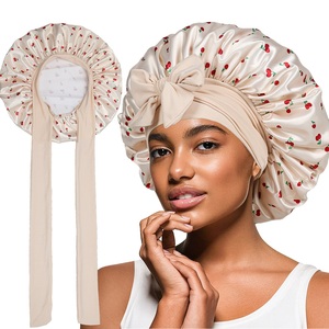 <span class=keywords><strong>Bonnet</strong></span> de nuit <span class=keywords><strong>en</strong></span> <span class=keywords><strong>satin</strong></span> double couche tie-dye pour femme, doux et réversible, avec lien, collection 2026 - Product Image 1