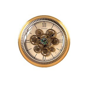 Armen's <b>Mechanical</b> Wall <b>Clock</b> Round Battery Powered Living Room Decor European Style Retro Gear Design - Product Image 1