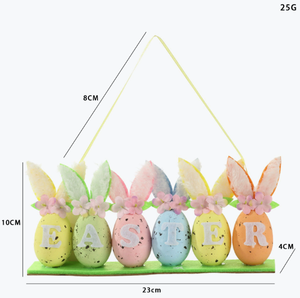 DAMAI Decorative <b>Easter</b> Eggs with Bunny Ears Flowers and Letters - Festive <b>Ornaments</b> with Foam Material for Holiday Atmosphere - Product Image 5