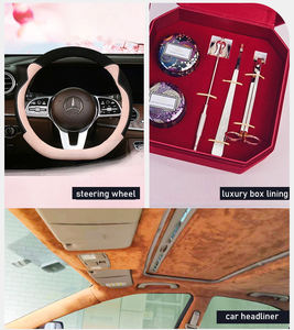 Daim 1.5 mètres de largeur tissu Faux daim à dos en mousse pour garnitures de <span class=keywords><strong>voiture</strong></span> sièges de <span class=keywords><strong>voiture</strong></span> flanelle de <span class=keywords><strong>plafond</strong></span> avec mousse - Product Image 6