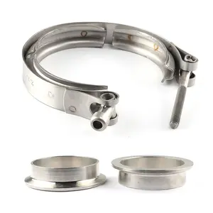 Ebay auto parts stainless steel throat 304 flange clamp v-type clamp pipe hoop car modified exhaust pipe