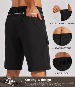 Erkek hızlı kuru balıkçılık açık dört yönlü esneklik için yırtılma direnci su geçirmez plaj yürüyüş eğitim kurulu kargo şort Mens - Product Image 3