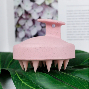 Brosse de douche et de bain en silicone pour le cuir chevelu, anti-pelliculaire, pour le lavage et le soin des racines des cheveux, idéale pour les démangeaisons, en paille de blé, vente en gros - Product Image 5