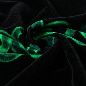 Verde negro 100% poliéster monje bata de tela de terciopelo - Product Image 3