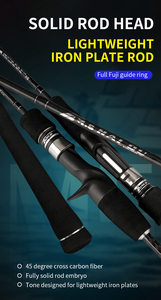 1.83m 1.91m 60-160g 100g-250g chậm jigging Rod nước mặn ánh sáng tinh khiết sợi carbon rắn tip Nhật Bản Fuji hướng dẫn câu cá jigging Rod - Product Image 2