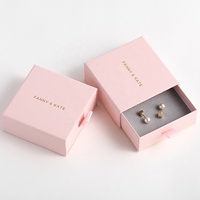 PandaSew Rose Design Personnalisé Papier Boîte à Bijoux Logo Personnalisé pour Collier Bracelet Anneau