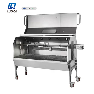 Grand barbecue rotissoire en acier inoxydable au gaz et au charbon de bois, 60 kg, chauffage rapide, pour extérieur, vente en gros - Product Image 1