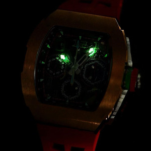 Montre mécanique pour homme de style business, chronographe à retour de course squeletté Sapphire 6501, avec logo personnalisé, haut de gamme et élégante. - Product Image 5