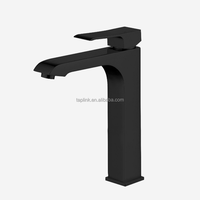 Robinet mitigeur de salle de bain monocommande en acier inoxydable à montage sur plan, avec levier, filetage pour tuyau/conduit, eau chaude et froide, cartouche céramique