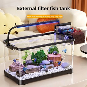 小型水槽フィルター酸素供給機卓上リビングルーム無料金魚生態水槽 - Product Image 2