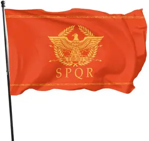SPQR纪念罗马帝国参议员和罗马人的国旗，3x 5英尺，100% 涤纶，索环便于悬挂