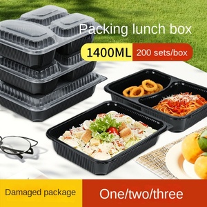 <b>American</b> Disposable Lunch <b>Box</b> Lid 1-3L Capacity Quality Cross-Border Supply Food Grade <b>Snack</b> Container PP Plastic Takeaway <b>Box</b> - Product Image 3