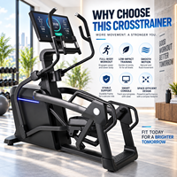 K-FIT GSK4 Cross-trainer à suspension commercial avec écran tactile intelligent, application Bluetooth, charge sans fil, 180 kg, appareil de cardio-training pour la maison