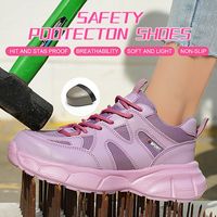 Chaussures de sécurité sportives pour femmes, protection des orteils en acier, anti-écrasement, anti-perforation, anti-pression, respirantes, baskets souples