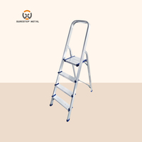 Échelle 2025 en aluminium de haute qualité pour cuisine chambre supermarché avec pédales larges schéma de couleurs classique pour escalier Gym utilisation