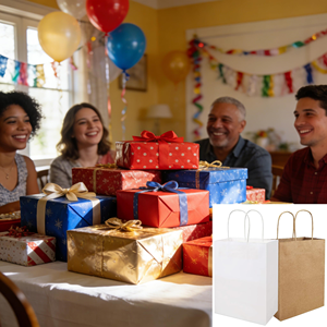 Bolsa de Papel Kraft Ecológica Personalizada para Comida Rápida para Llevar, Bolsa de Papel para Restaurante con Asa - Product Image 4