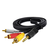 Câble de sortie audio vidéo AV pour caméscope 3,5 mm vers RCA, câble AUX 1/8\" TRRS vers 3 RCA mâle pour TV, smartphones, MP3, tablettes
