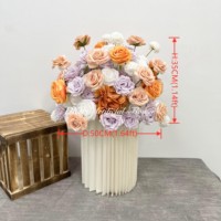 Boules de fleurs artificielles réalistes en soie rose et blanches pour centres de table de mariage, décoration de remise de diplôme, fête des Mères, rentrée scolaire