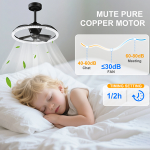 19.7'' Modern <b>Crystal</b> Ring Fandelier <b>Ceiling</b> Fan with <b>LED</b> <b>Light</b> APP & Remote Control 3000K‑6500K Memory Function for Bedroom - Product Image 5