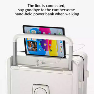 Tas Travel Jinjing Valise De Voyage 20 24 Inci Koper Wanita Dengan Tempat Cangkir dan USB Pegangan Lebar Bagasi Kabin - Product Image 5