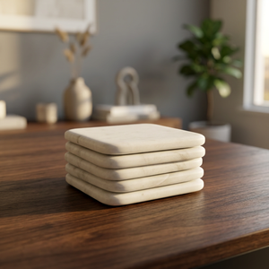 Craft Emporium Sous-verres de luxe Tapis et tampons en bois naturel et pierre de marbre pour maisons élégantes Cuisines Restaurants et vaisselle - Product Image 5