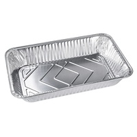 21x13 Zoll Großformatige Dampfgarbehälter mit Extra Großem Aluminiumfoliendeckel, 9700ml Lebensmittelbehälter, Robust, Recycelbar, Lebensmittelecht