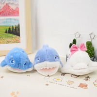 Peluche souvenir d'aquarium en gros, adorable requin, baleine et dauphin avec breloques porte-clés