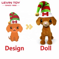 Colección Navideña: Juguetes de Peluche Personalizados de Perros Elfo Navideños, Mascotas de Animales de Peluche Suaves, Fabricante OEM ODM para Regalos al por Menor, MOQ Bajo