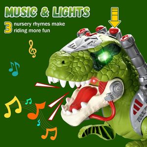 Electric Animal Spraying <b>Smoke</b> Dinosaur Roaring Sound Kids Big Size Sliding Ride on Dinosaur Scooter With Music and Light - Product Image 4